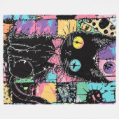 Niedliche Kawaii Pastel Goth Patchwork Gotische Cr Fleecedecke (Vorderseite (Horizontal))