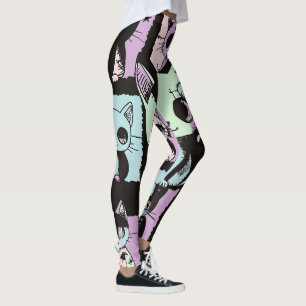 Niedliche Kawaii Pastel Goth Patchwork Gotische Cr Leggings