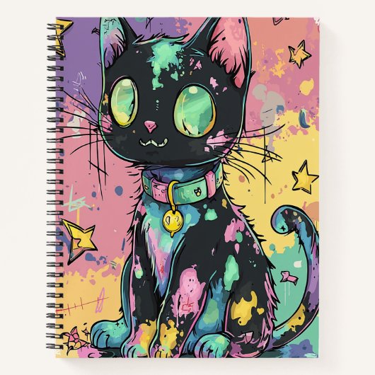 Niedliche Kawaii Pastel Goth Patchwork Gotische Cr Notizblock (Vorderseite)
