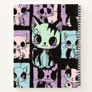 Niedliche Kawaii Pastel Goth Patchwork Gotische Cr Notizblock