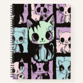Niedliche Kawaii Pastel Goth Patchwork Gotische Cr Notizblock (Vorderseite)