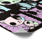 Niedliche Kawaii Pastel Goth Patchwork Gotische Cr Poster (Ecke)