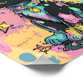 Niedliche Kawaii Pastel Goth Patchwork Gotische Cr Poster (Ecke)