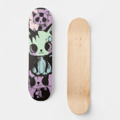 Niedliche Kawaii Pastel Goth Patchwork Gotische Cr Skateboard (Vorderseite)