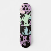 Niedliche Kawaii Pastel Goth Patchwork Gotische Cr Skateboard (Vorne)