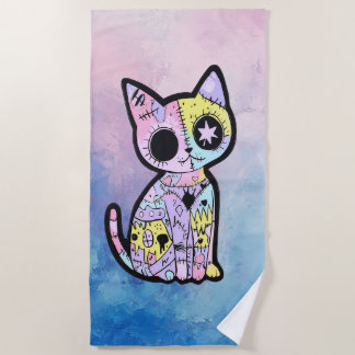 Niedliche Kawaii Pastel Goth Patchwork Gotische Cr Strandtuch