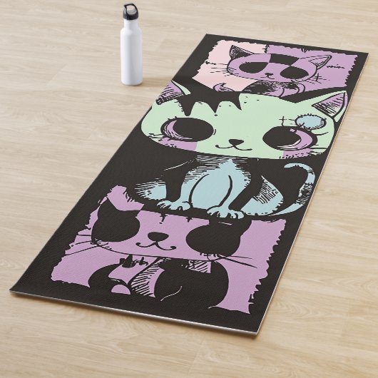 Niedliche Kawaii Pastel Goth Patchwork Gotische Cr Yogamatte (Beispiel)