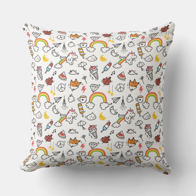 Niedliche Kawaii Pattern Kissen werfen (Vorderseite)