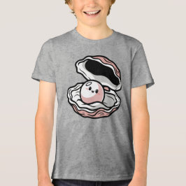 Niedliche Kawaii Pearl in einer offenen Muschel Tri-Blend Shirt