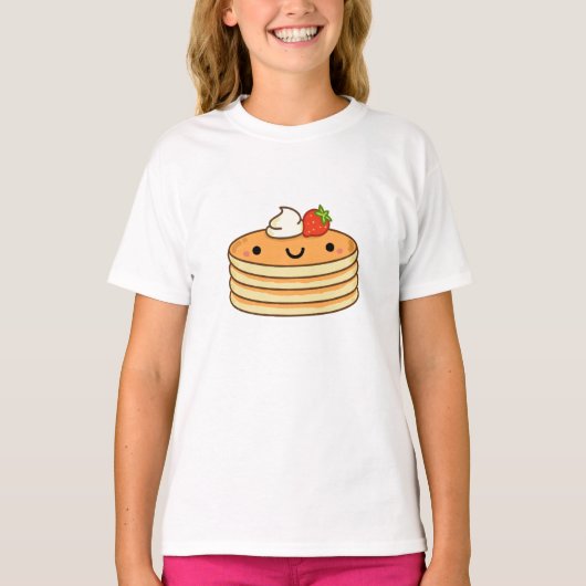 Niedliche Kawaii-Pfannkuchen T-Shirt (Vorderseite)