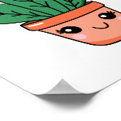 Niedliche Kawaii Pflanze Schlange Kunst Poster (Ecke)