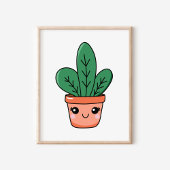 Niedliche Kawaii Pflanze Schlange Kunst Poster