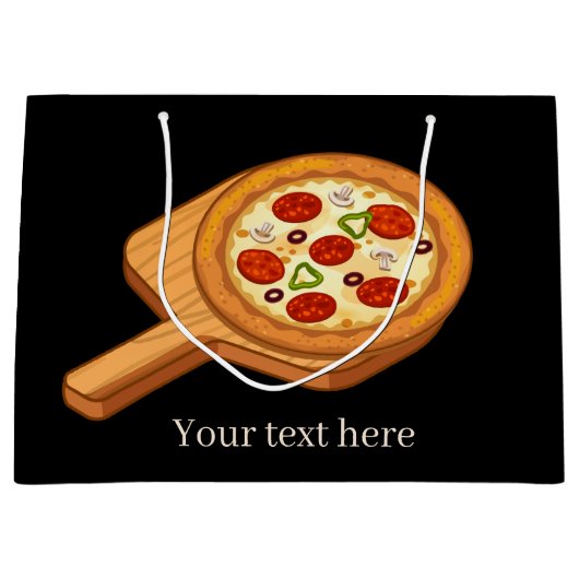 niedliche Kawaii Pizza Party Liebhaber fügen Text Große Geschenktüte (Vorderseite)