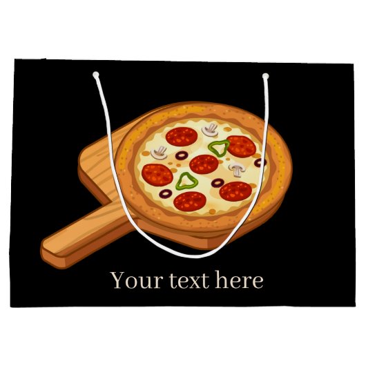 niedliche Kawaii Pizza Party Liebhaber fügen Text Große Geschenktüte (Rückseite)