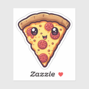 Niedliche Kawaii Pizza Slice Fun Cartoon Pizza Aufkleber