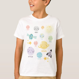 Niedliche Kawaii Planeten-Solarsystems-Astronomie T-Shirt