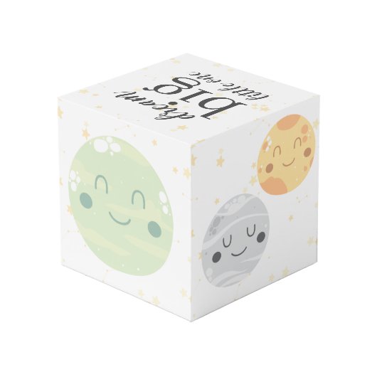 Niedliche Kawaii Planets Dream Big Little One Baby Würfel (Rückseite Schrägansicht)