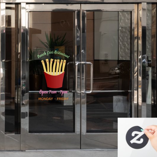 Niedliche Kawaii Pommes Fastfood Cartoon Fensteraufkleber (Büro Tür)