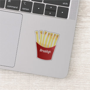 Niedliche Kawaii Pommes Fastfood Cartoon Illustrat Aufkleber