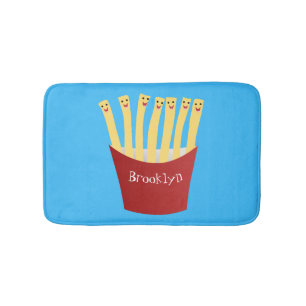 Niedliche Kawaii Pommes Fastfood Cartoon Illustrat Badematte