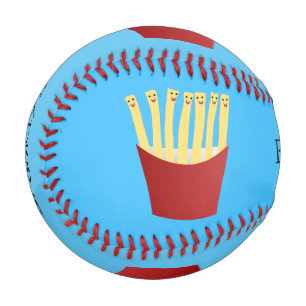 Niedliche Kawaii Pommes Fastfood Cartoon Illustrat Baseball