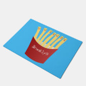 Niedliche Kawaii Pommes Fastfood Cartoon Illustrat Fußmatte (Schrägansicht)