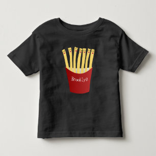 Niedliche Kawaii Pommes Fastfood Cartoon Illustrat Kleinkind T-shirt