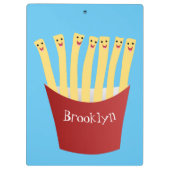 Niedliche Kawaii Pommes Fastfood Cartoon Illustrat Klemmbrett (Rückseite)