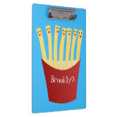 Niedliche Kawaii Pommes Fastfood Cartoon Illustrat Klemmbrett (Rechts)