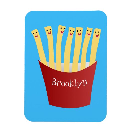 Niedliche Kawaii Pommes Fastfood Cartoon Illustrat Magnet (Vertikal)