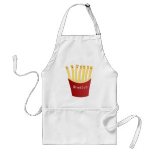 Niedliche Kawaii Pommes Fastfood Cartoon Illustrat Schürze
