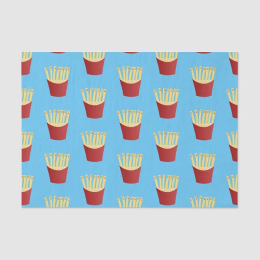 Niedliche Kawaii Pommes Fastfood Cartoon Illustrat Seidenpapier (Vorderseite)