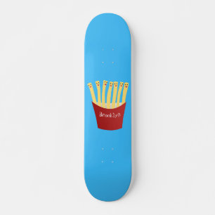 Niedliche Kawaii Pommes Fastfood Cartoon Illustrat Skateboard