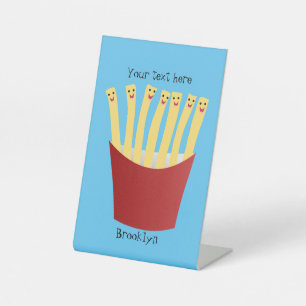 Niedliche Kawaii Pommes Fastfood Cartoon Illustrat Sockelschild