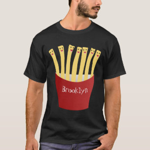 Niedliche Kawaii Pommes Fastfood Cartoon Illustrat T-Shirt