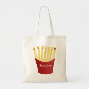 Niedliche Kawaii Pommes Fastfood Cartoon Illustrat Tragetasche
