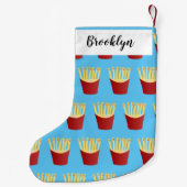 Niedliche Kawaii Pommes Fastfood Cartoon Kleiner Weihnachtsstrumpf (Rückseite)