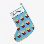 Niedliche Kawaii Pommes Fastfood Cartoon Kleiner Weihnachtsstrumpf (Rückseite (Hängend))