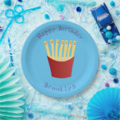 Niedliche Kawaii Pommes Fastfood Cartoon Pappteller (Party)