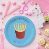Niedliche Kawaii Pommes Fastfood Cartoon Pappteller (Party)