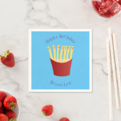 Niedliche Kawaii Pommes Fastfood Cartoon Serviette (Beispiel)