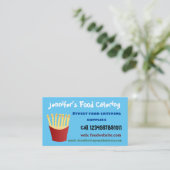 Niedliche Kawaii Pommes Fastfood Cartoon Visitenkarte (Stehend Vorderseite)