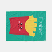 Niedliche Kawaii Pommes-Frites mit individuellem Fleecedecke (Vorderseite (Horizontal))