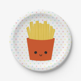 Niedliche Kawaii Pommes Frites Pappteller