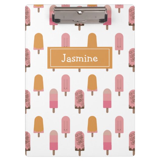 Niedliche Kawaii Popsicle Iced Pops Lolly Summer L Klemmbrett (Vorderseite)