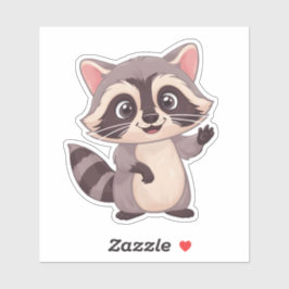 Niedliche Kawaii-Raccoon-Aufkleber - Adorable Fore Aufkleber