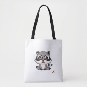 "Niedliche Kawaii Raccoon Bag - Big Eyes, Big Head Tasche