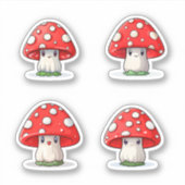 Niedliche Kawaii Red Cap Pilzstickerpackung Aufkleber (Vorderseite)