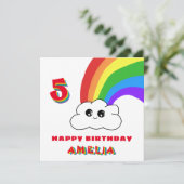 Niedliche Kawaii Regenbogenwolke Kinder glücklich Karte (Stehend Vorderseite)