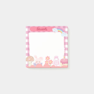 Niedliche Kawaii Rosa Buchstaben Personalisiertes  Post-it Klebezettel
